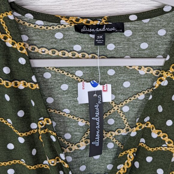 NEW! Chain Polkadot Wrap Dress Alison Andrews - Picture 3 of 6
